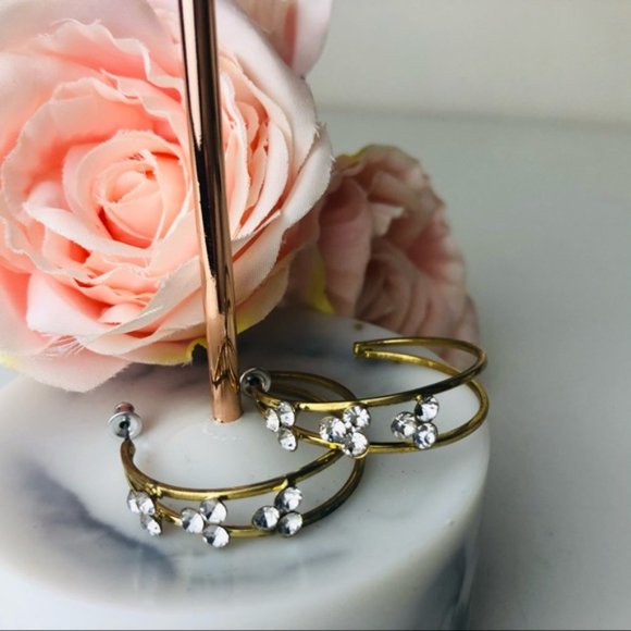 Charming Gold and Silver Colours mix Hoop earrings - Picture 6 of 12